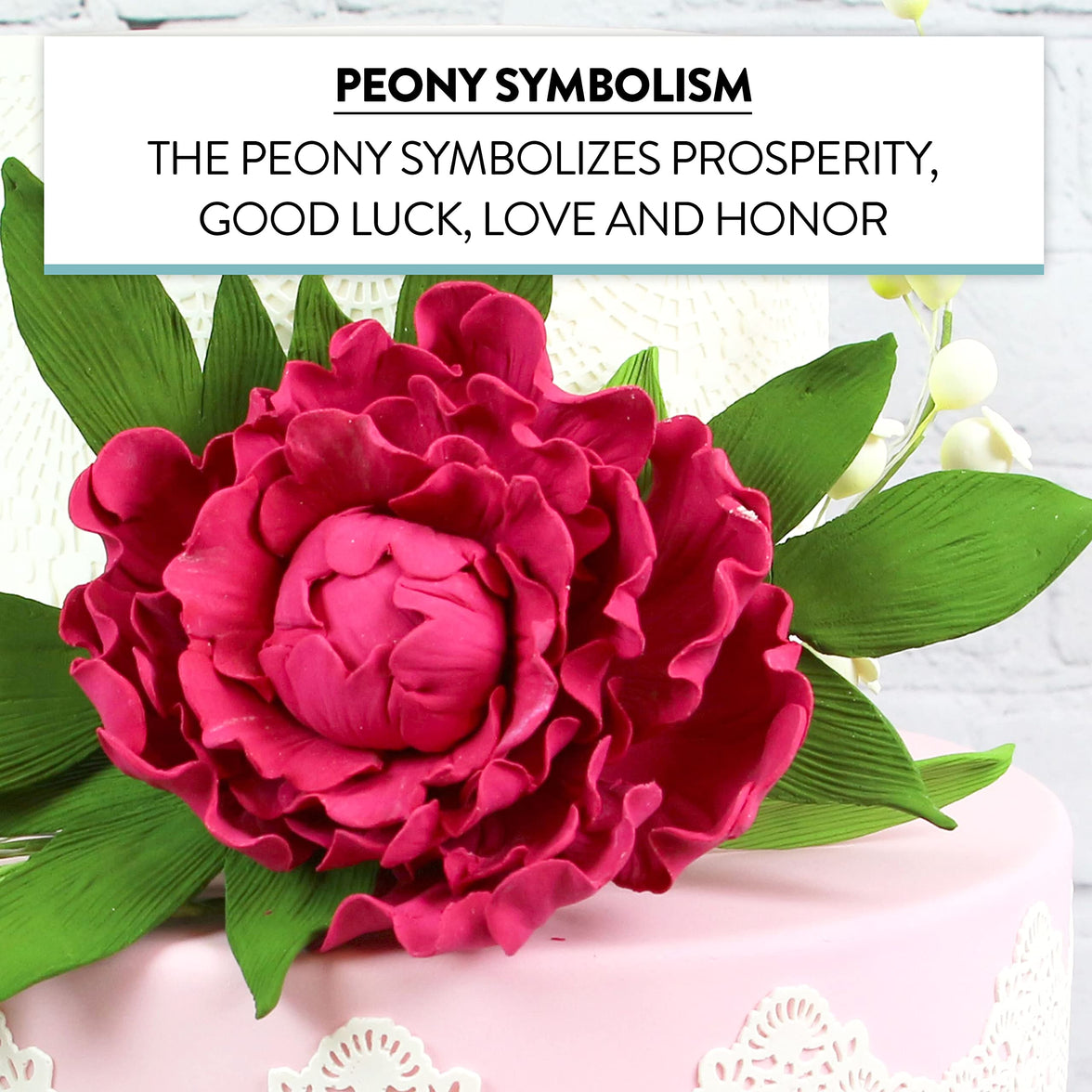 Premium Peony Sugar Flower by Global Sugar Art, Magenta