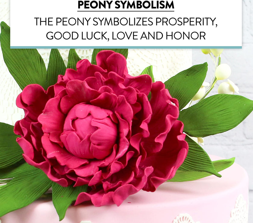 Premium Peony Sugar Flower by Global Sugar Art, Magenta