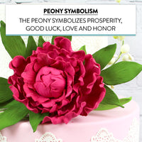 Premium Peony Sugar Flower by Global Sugar Art, Magenta