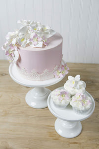 Orchid Sugar Cake Flowers, Pearly Orchids, by Global Sugar Art, Small, White, 6 Count