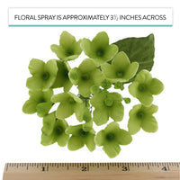 Hydrangea Blossoms Sprays, Sugar Cake Flowers by Global Sugar Art, 4 Count, Green