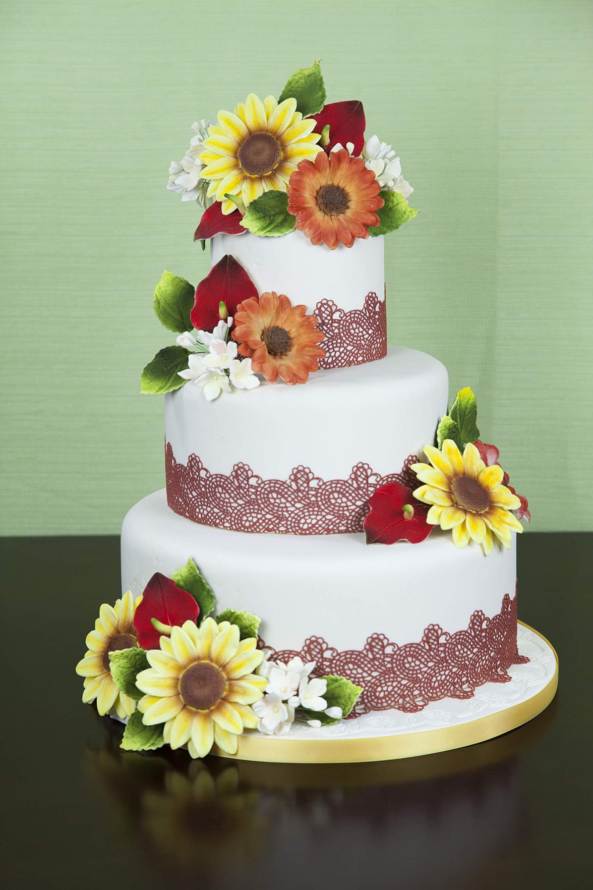 Sunflower Sugar Flowers for Cake Decorating, Fall Collection, by Global Sugar Art