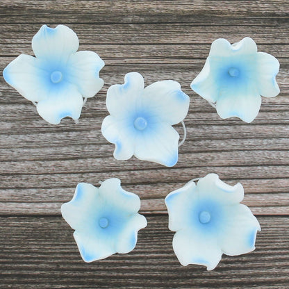 Blue Hydrangea Flowers, Wired, 1-inch, 36 Count