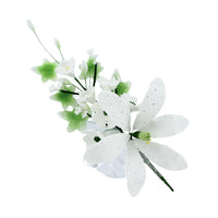 Sugar Lilies, Lily Flower Sprays, Cake Toppers by Global Sugar Art, White Speckled Easter Lily Spray