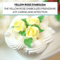 Tiny Rose Sugar Flowers, Edible Cupcake Toppers, Extra Small, by Global Sugar Art, Yellow