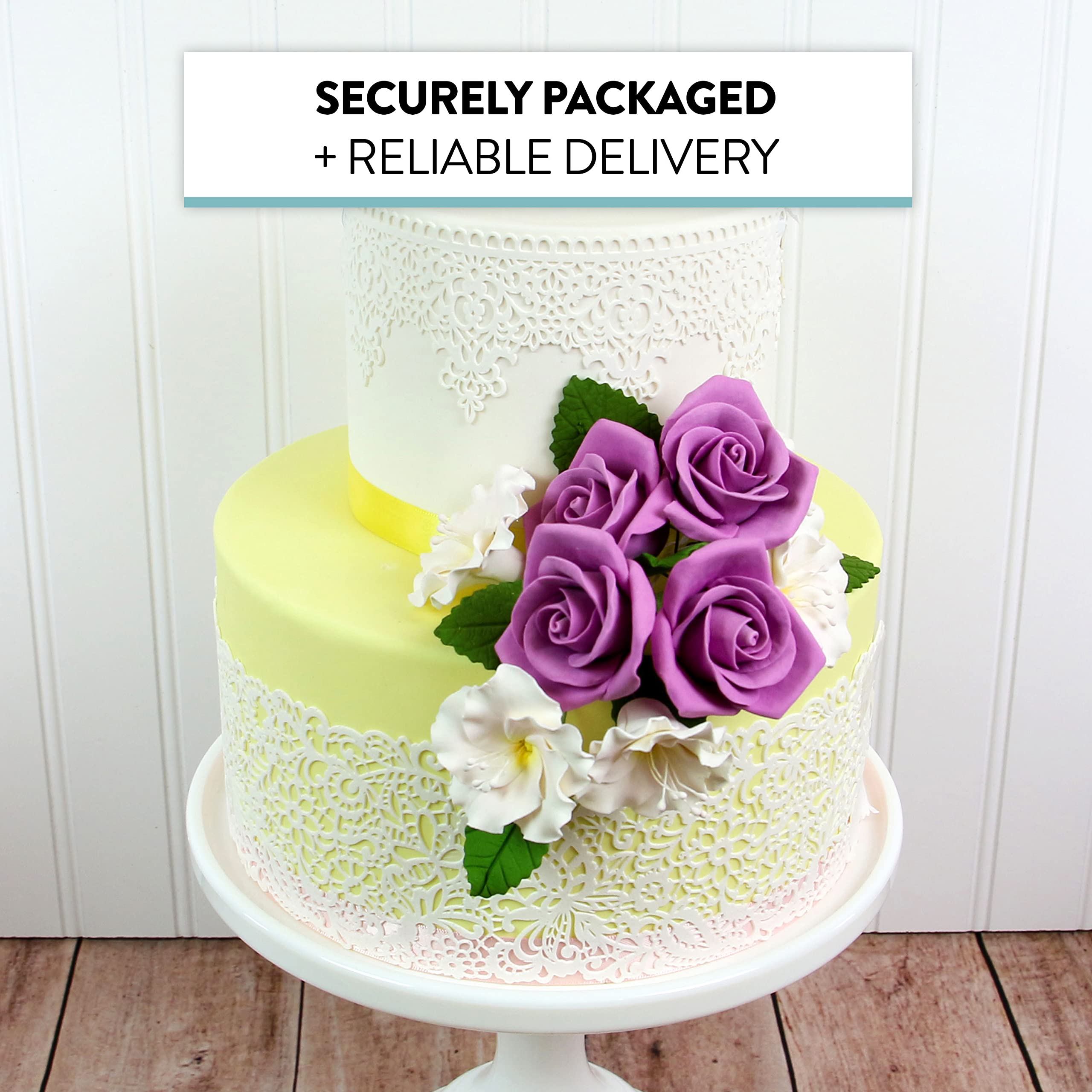 Azalea Sugar Flowers for Cake Decorating, by Global Sugar Art, White