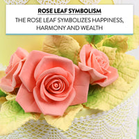 Pale Yellow and Green Rose Leaf Spray, Cake Decoration by Global Sugar Art, 3 Count