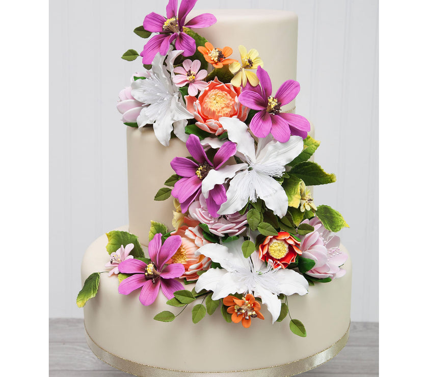 Rose Leaf Spray, Sugar Cake Flower Leaves by Global Sugar Art, Green Faded Tips