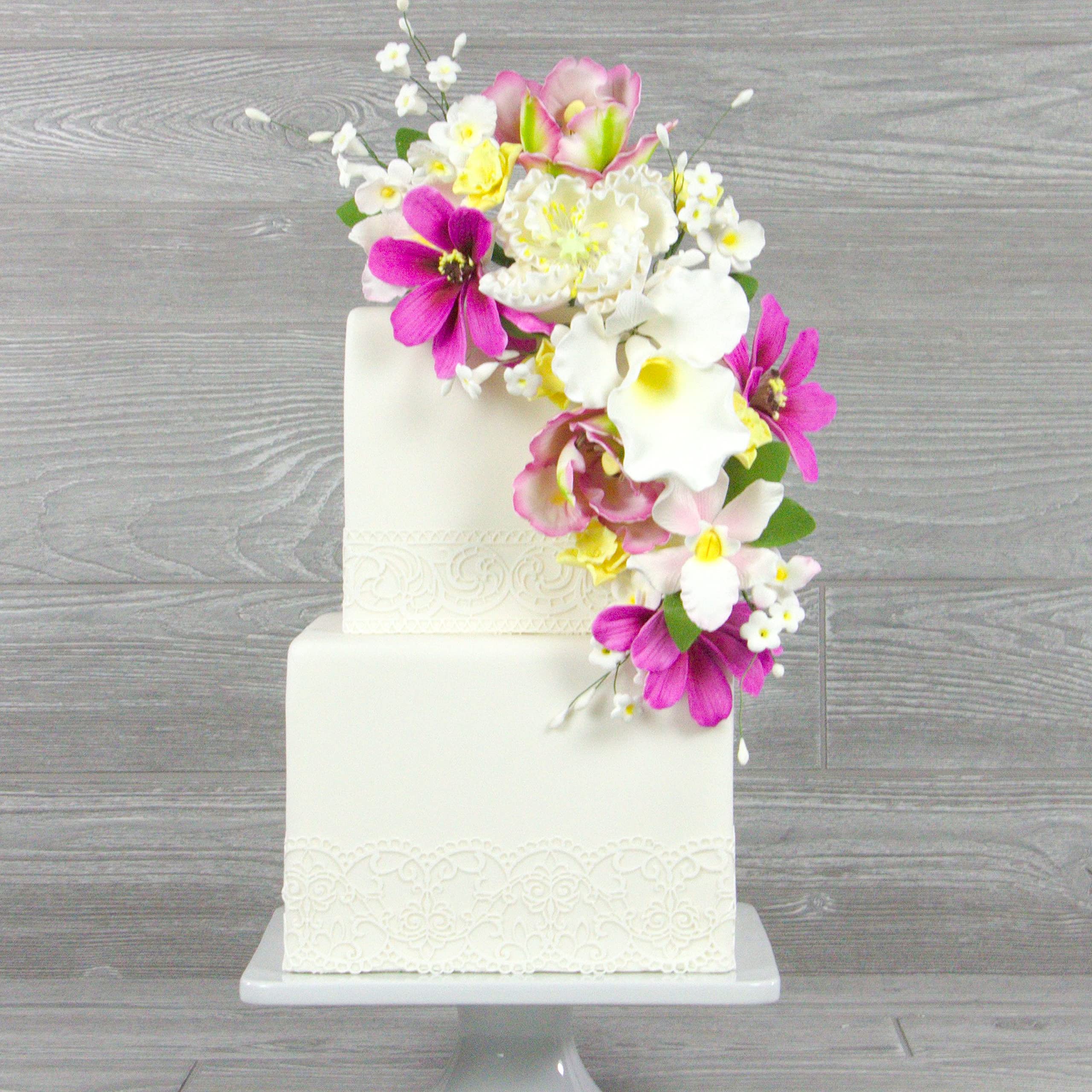 Global Sugar Art Cosmos Sugar Cake Flowers, Pink, Large, 3 Count by Chef Alan Tetreault