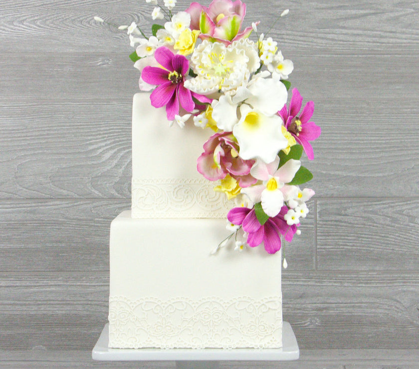 Global Sugar Art Cosmos Sugar Cake Flowers, Pink, Large, 3 Count by Chef Alan Tetreault
