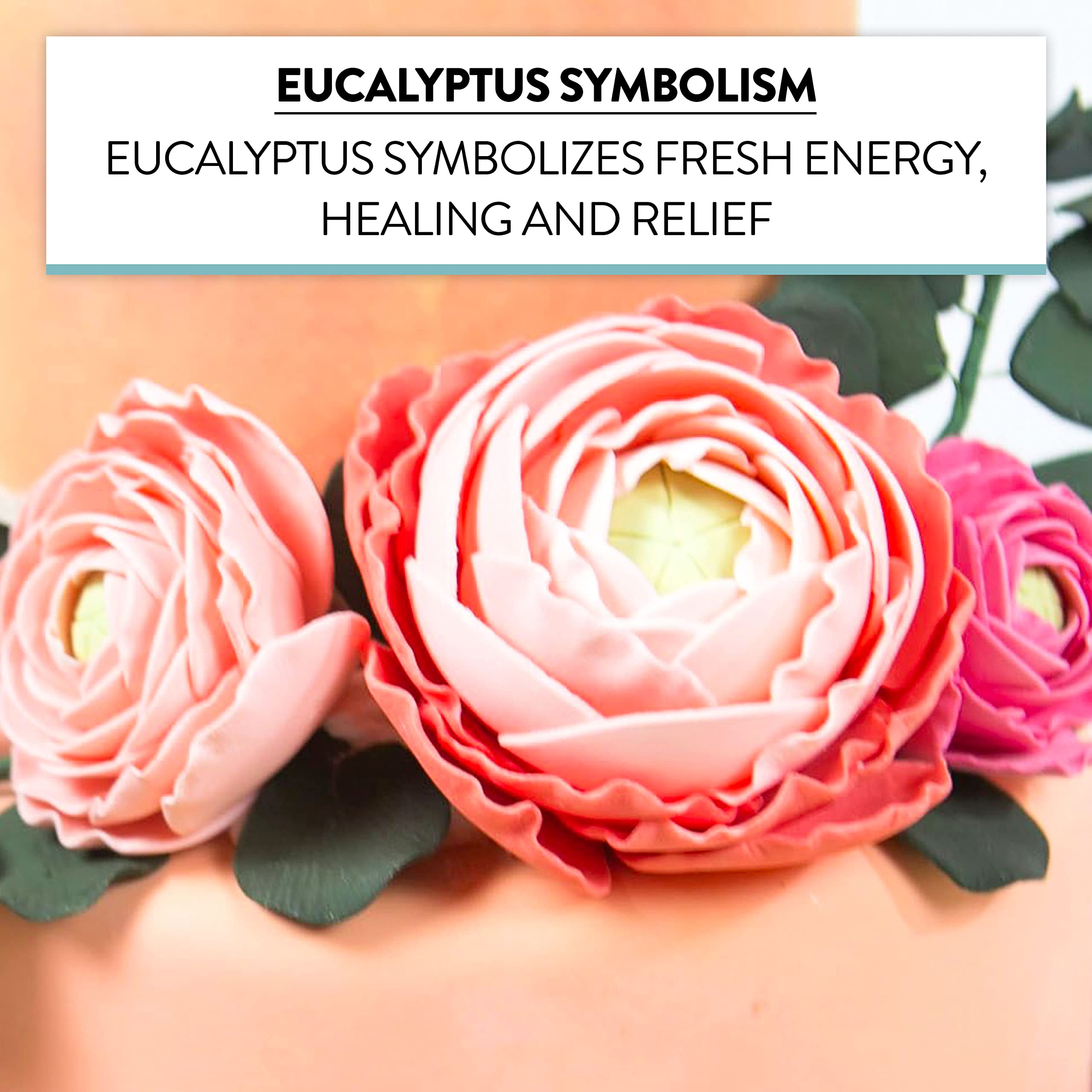 Eucalyptus Sugar Flowers for Cake Decorating, by Global Sugar Art, 5 Count, Green