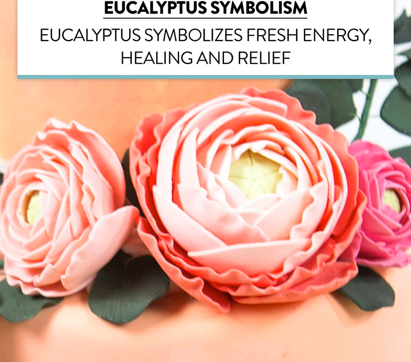 Eucalyptus Sugar Flowers for Cake Decorating, by Global Sugar Art, 5 Count, Green
