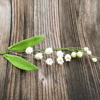 Lily of the Valley Sugar Cake Flower Spray with Leaves, by Global Sugar Art, White