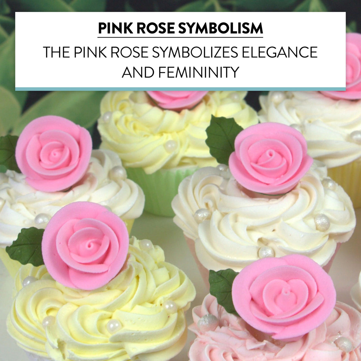 Premium Edible Roses for Cakes and Cupcakes, Sweet Royal Icing Roses, by Global Sugar Art, Pink