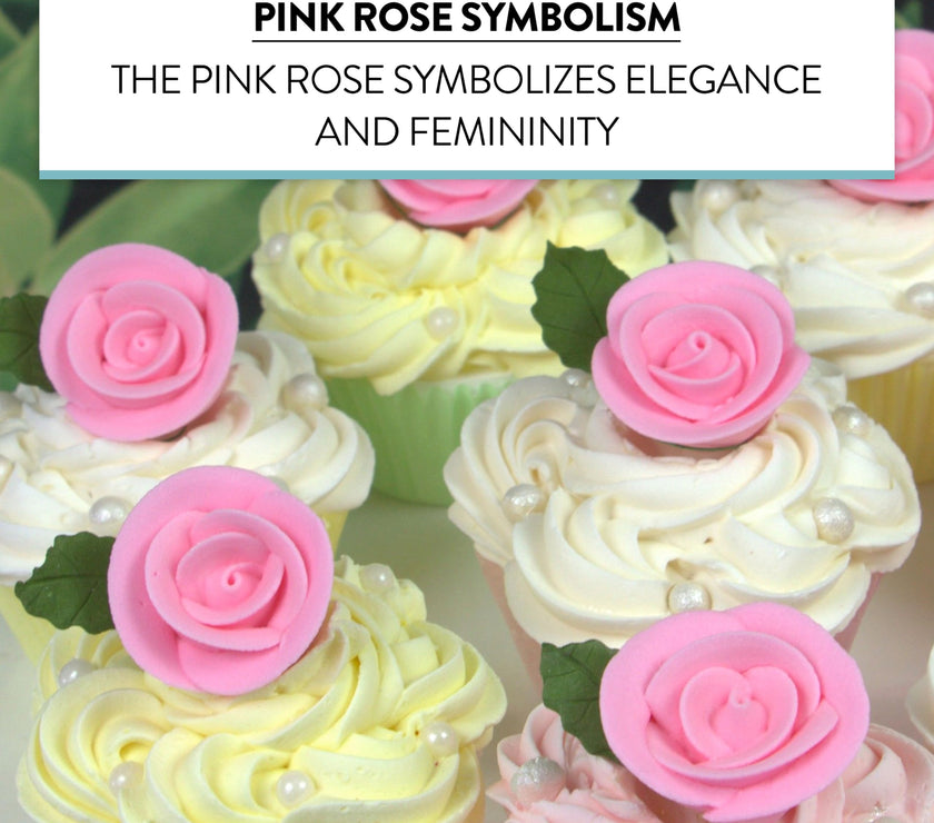 Premium Edible Roses for Cakes and Cupcakes, Sweet Royal Icing Roses, by Global Sugar Art, Pink