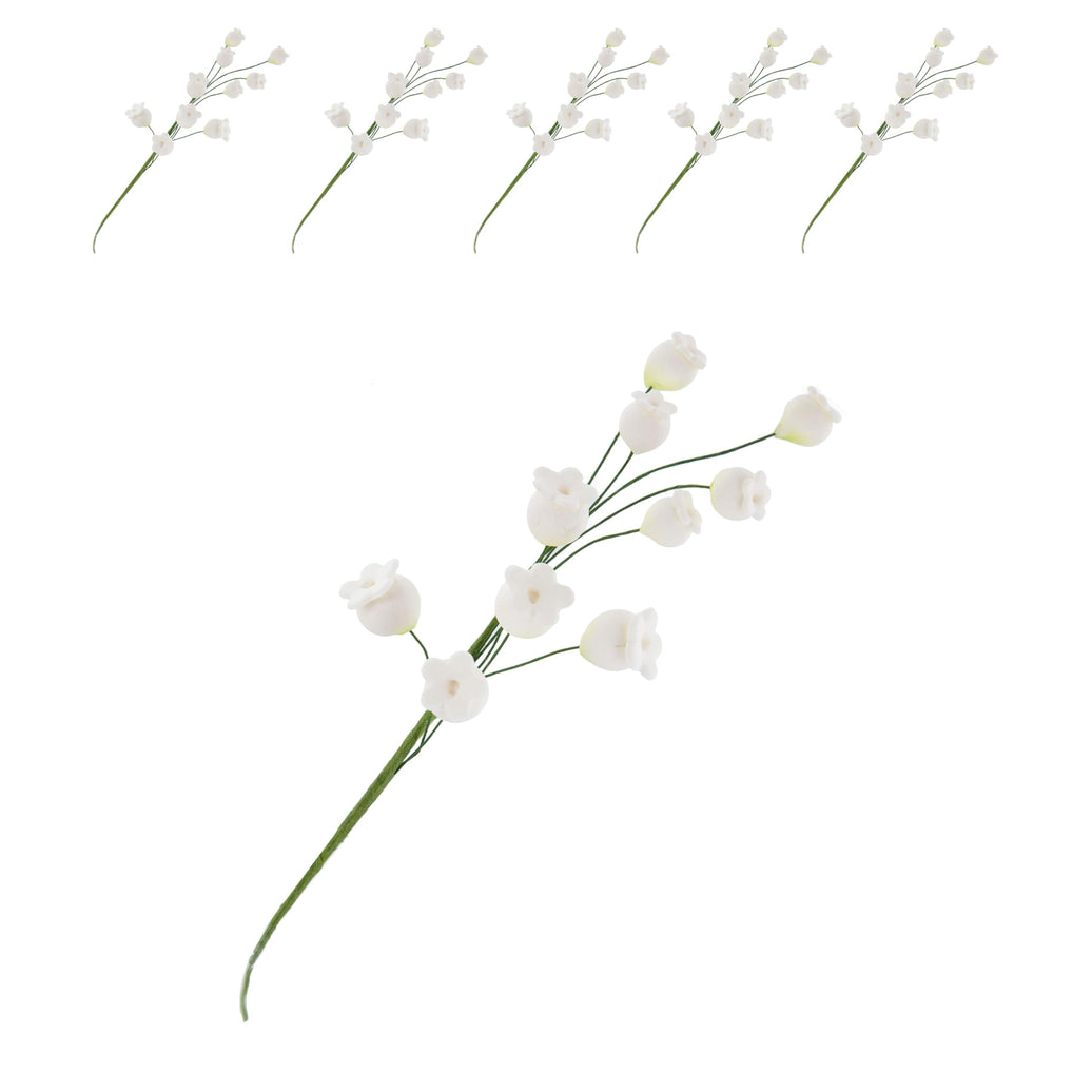 Lily of the Valley Sugar Cake Flowers, Filler Spray by Global Sugar Art, White, 5 Count