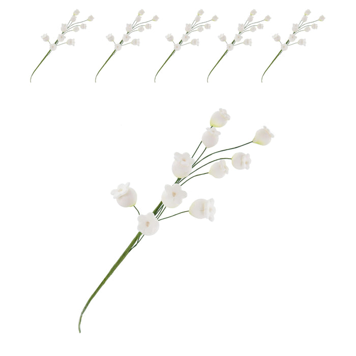 Lily of the Valley Sugar Cake Flowers, Filler Spray by Global Sugar Art, White, 5 Count