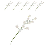 Lily of the Valley Sugar Cake Flowers, Filler Spray by Global Sugar Art, White, 5 Count