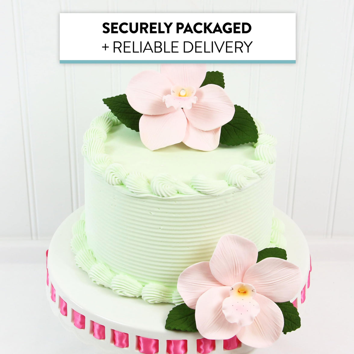 Orchid Sugar Cake Flowers, Cymbidium Orchids, by Global Sugar Art, Large, Pink, 3 Count