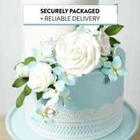 Hydrangea Blossoms, Flat Sugar Flowers by Global Sugar Art, 24 Count Blue