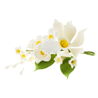 Orchid Sugar Cake Flower Sprays, White Cymbidium Orchid Spray, by Global Sugar Art