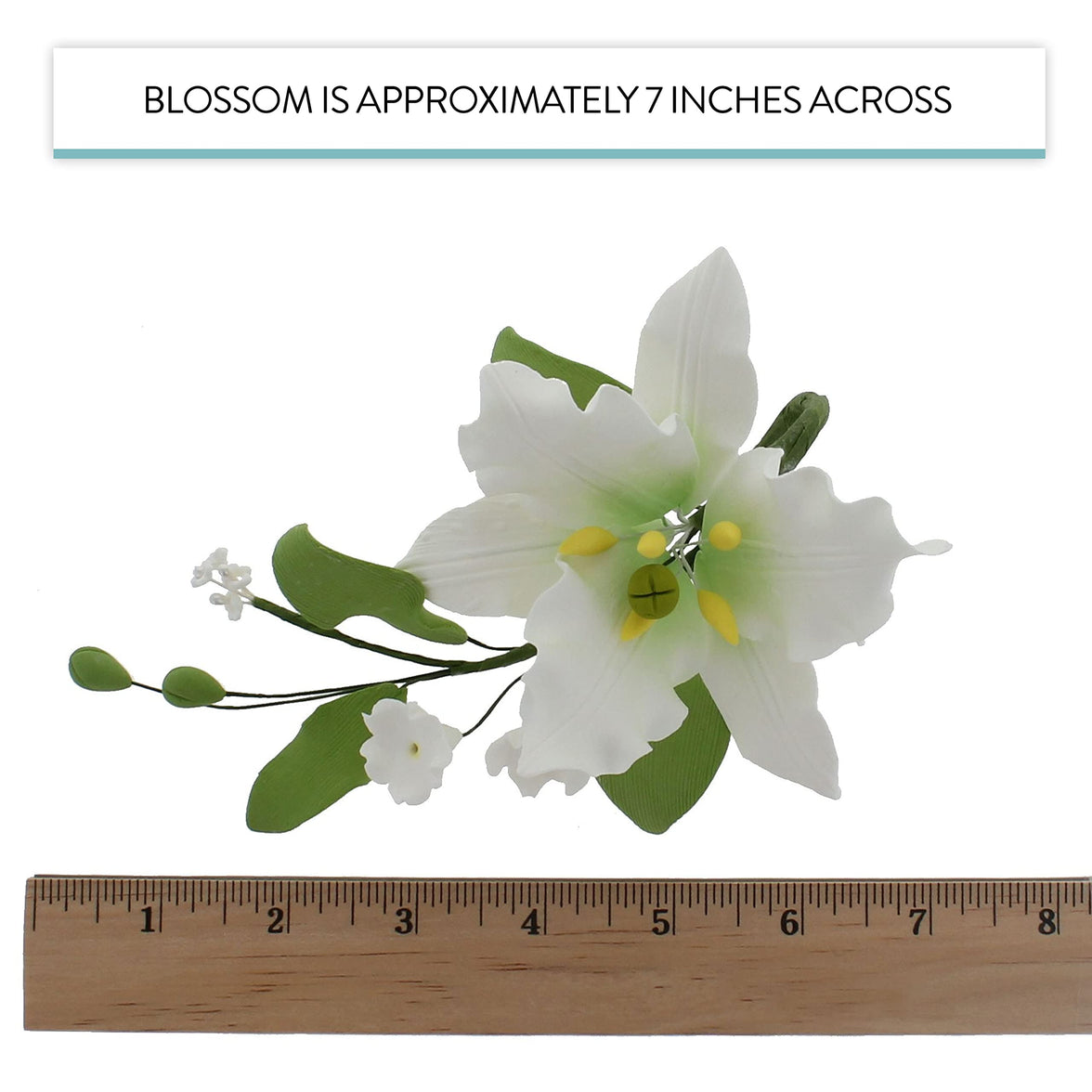 Sugar Lilies, Lily Flower Sprays, Cake Toppers by Global Sugar Art, White Casablanca Easter Lily Spray