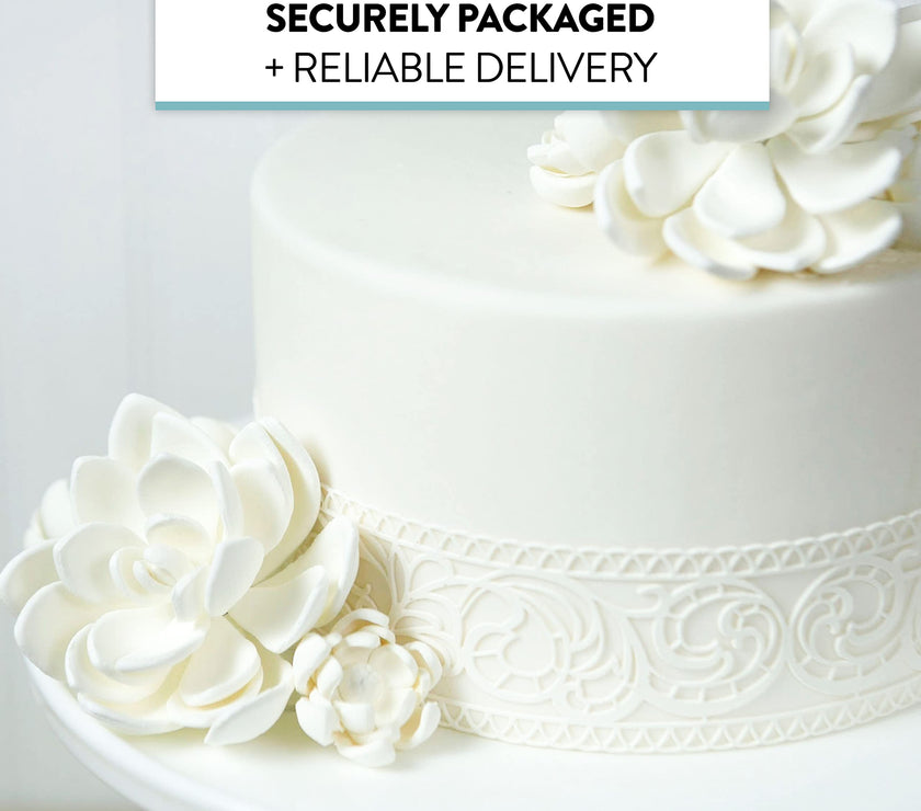 Global Sugar Art Succulent Opalina Sugar Cake Flowers White with Wire, 3 Count by Chef Alan Tetreault