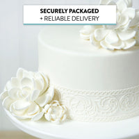 Global Sugar Art Succulent Opalina Sugar Cake Flowers White with Wire, 3 Count by Chef Alan Tetreault