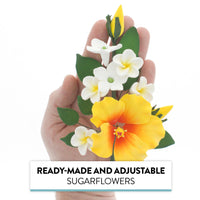 Premium Hibiscus Sugar Flower Sprays by Global Sugar Art, Yellow