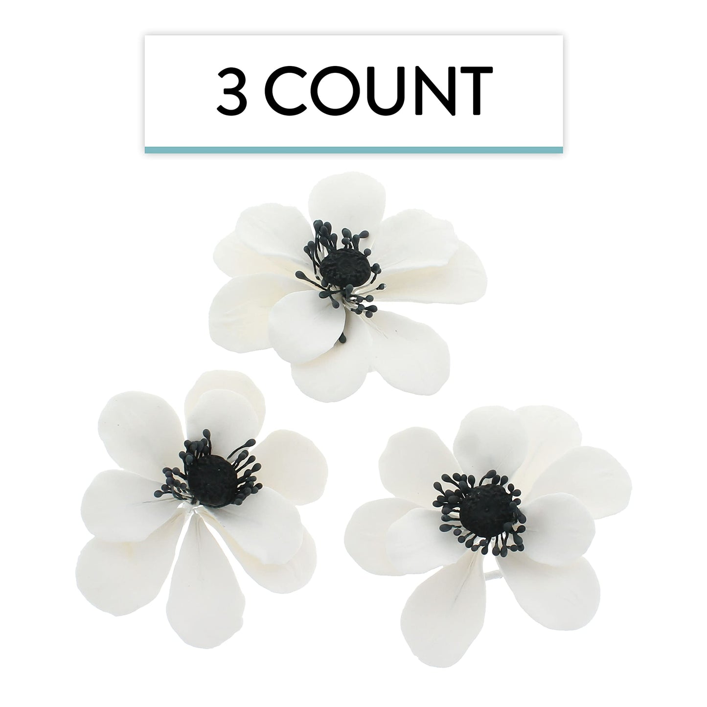 White and Black Anemone, 3 Count