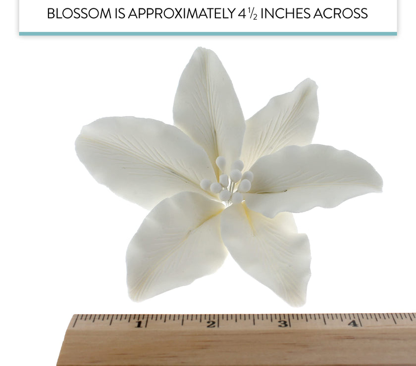 Easter Lily Sugar Flowers, Casablanca Lilies by Global Sugar Art, Extra Large, White, 3 Count