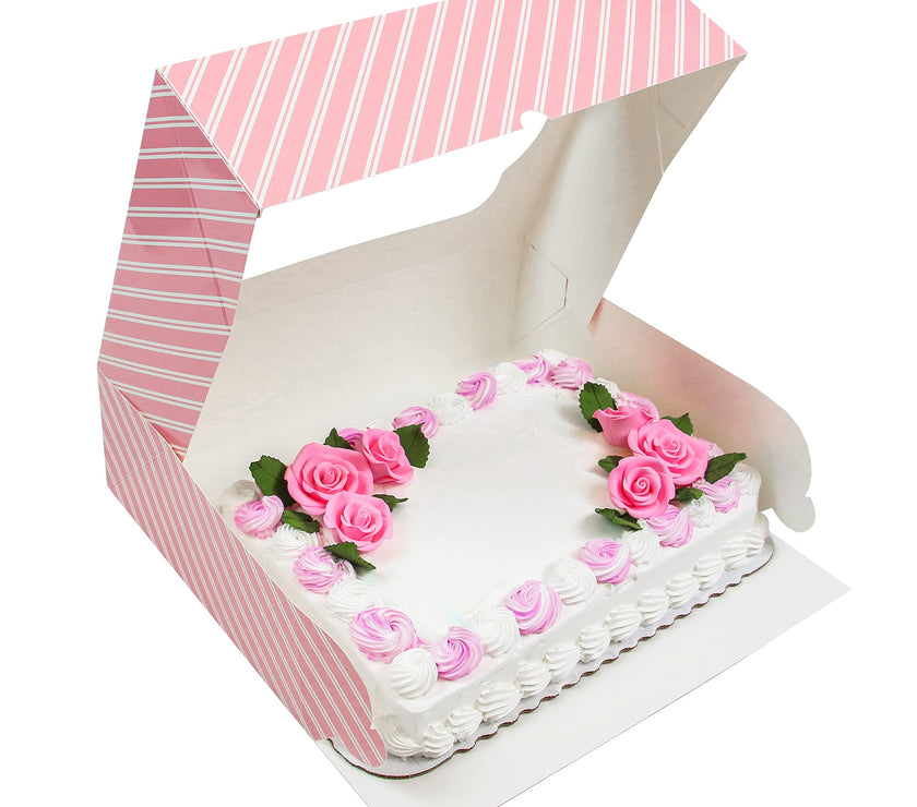 Global Sugar Art Auto-Popup 1/8 Sheet Box with Window, 10 x 7 x 4 Inches
