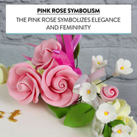 Petite Rose Spray, Sugar Flower Spray for Cakes, by Global Sugar Art, Pink 2 Count