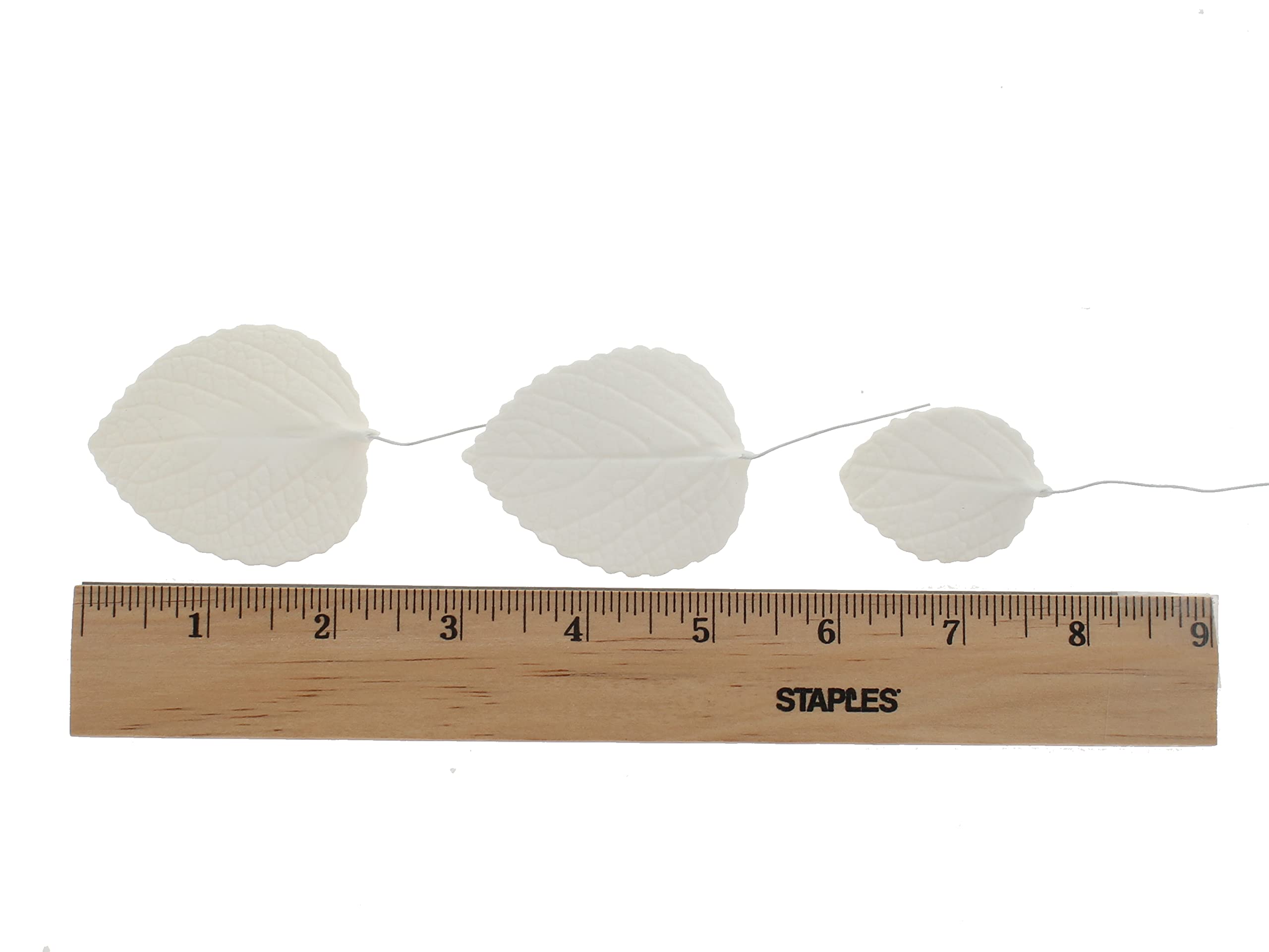 Hydrangea Leaves, Gum Paste Cake Decorations by Global Sugar Art, White, Multiple Sizes