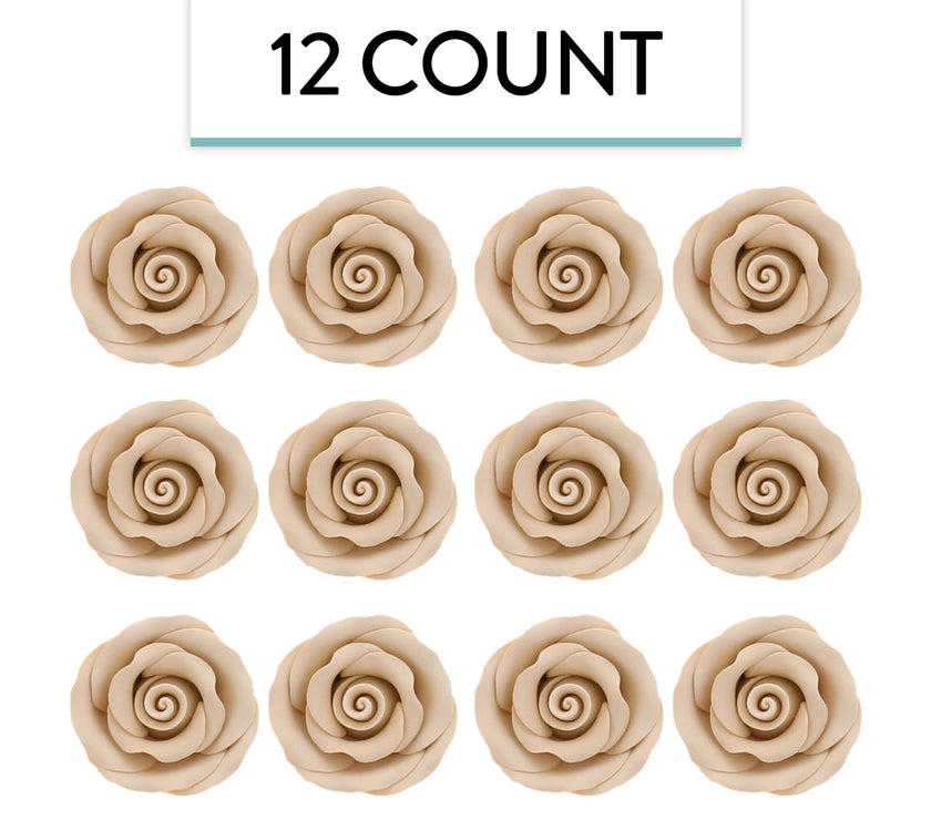 Premium Roses for Decorating Cakes and Cupcakes, by Global Sugar Art, Medium, Lavender Pink Yellow Peach