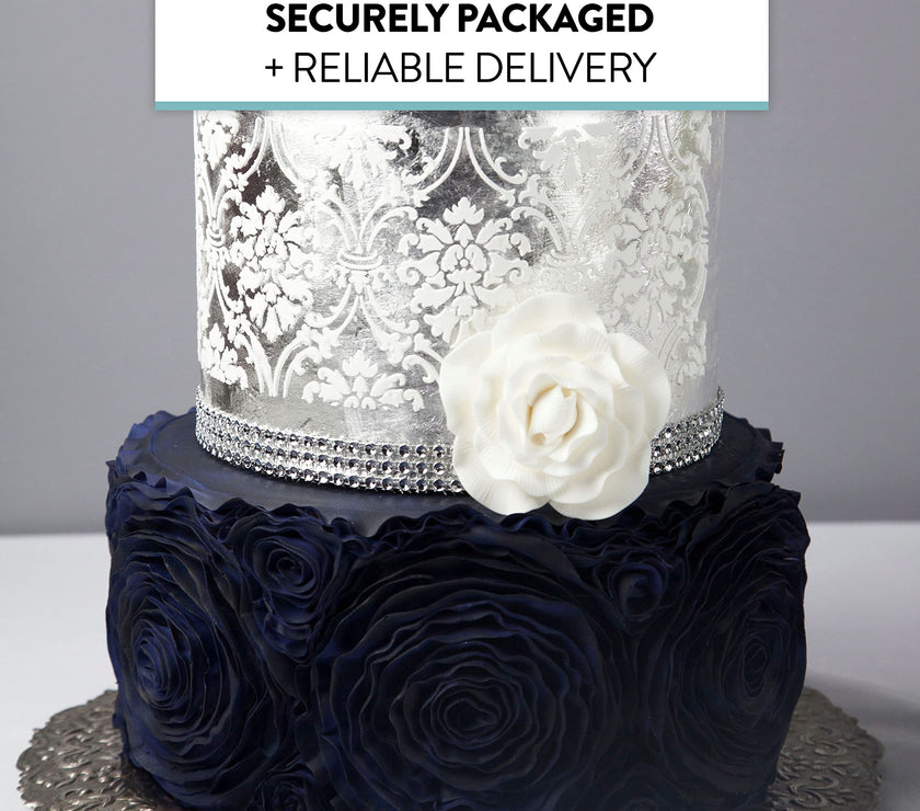 Peony Rose Sugar Cake Flowers, by Global Sugar Art, White, 4 Count