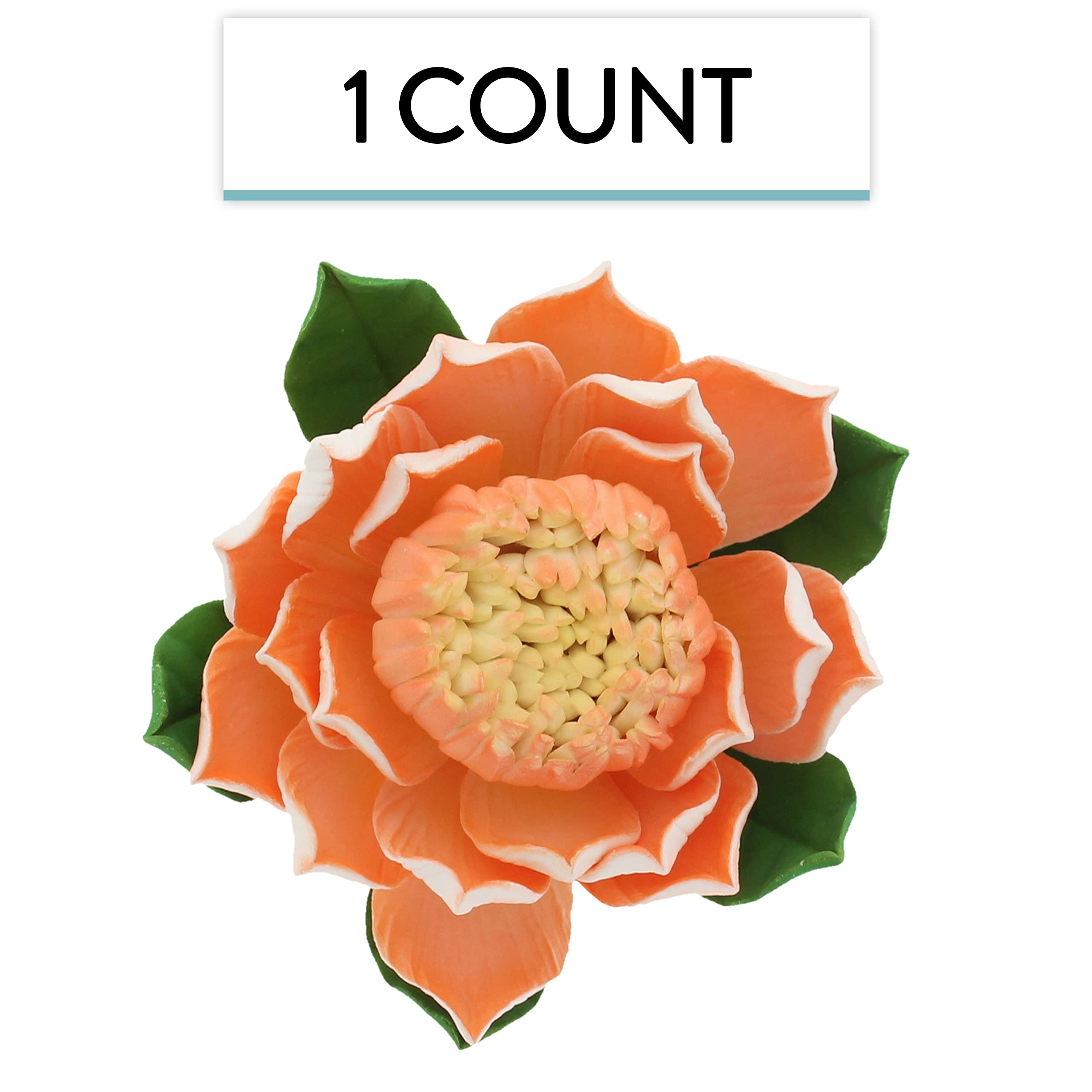 Protea Sugar Cake Flowers by Global Sugar Art, Large Tangerine, 1 Count