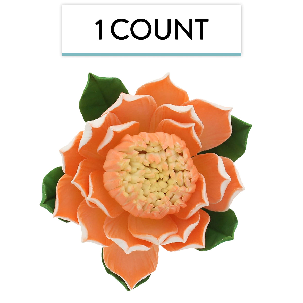 Protea Sugar Cake Flowers by Global Sugar Art, Large Tangerine, 1 Count