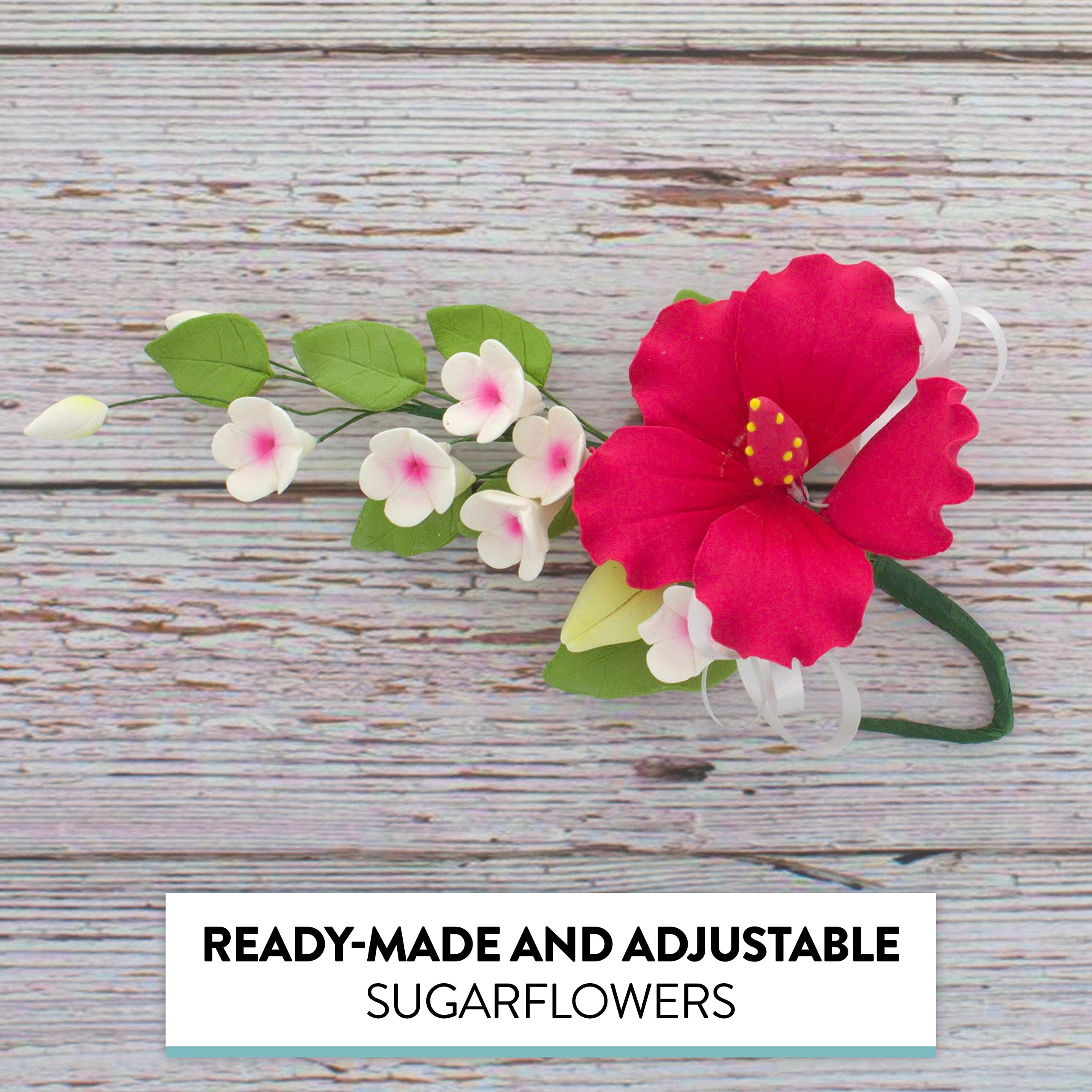 Red Hawaiian Cake Flower Hibiscus Sugar Flower Topper by Global Sugar Art