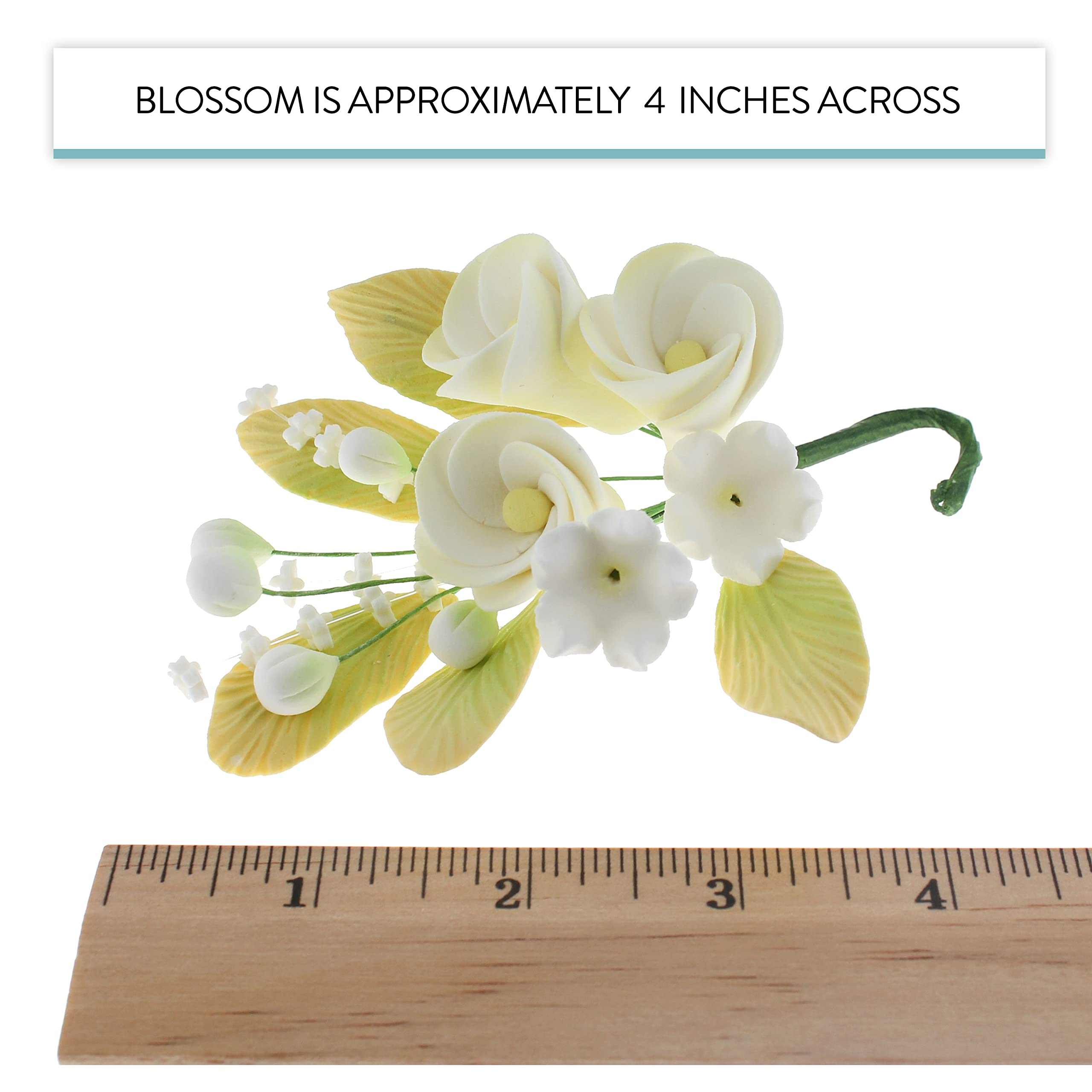 Tropical Cake Topper Frangipani Spray Gum Paste Flower by Global Sugar Art, Small