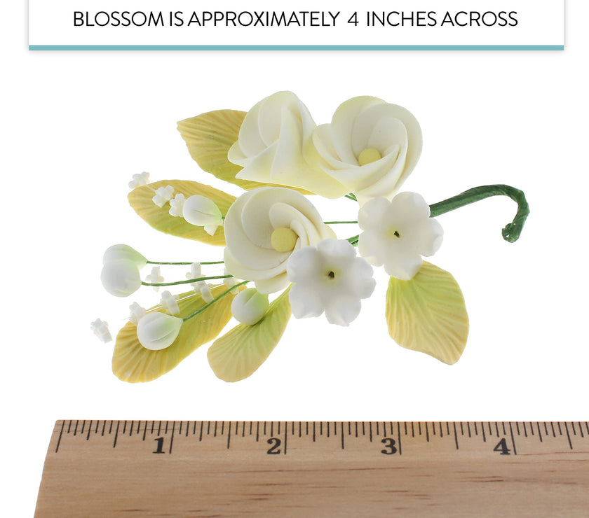 Tropical Cake Topper Frangipani Spray Gum Paste Flower by Global Sugar Art, Small