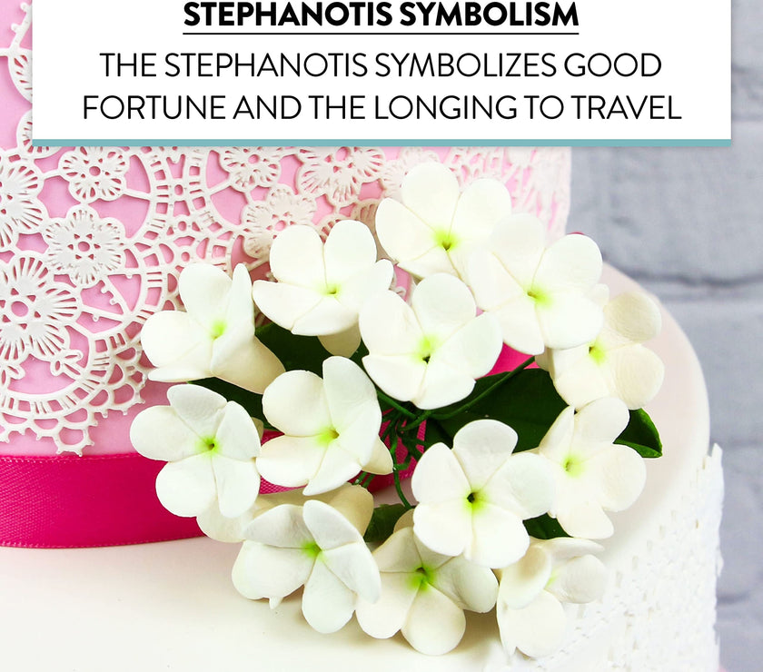 Stephanotis Spray Sugar Cake Flowers, by Global Sugar Art, White