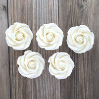Rebecca Roses, Gum Paste Flowers for Cakes, by Global Sugar Art, White, Medium