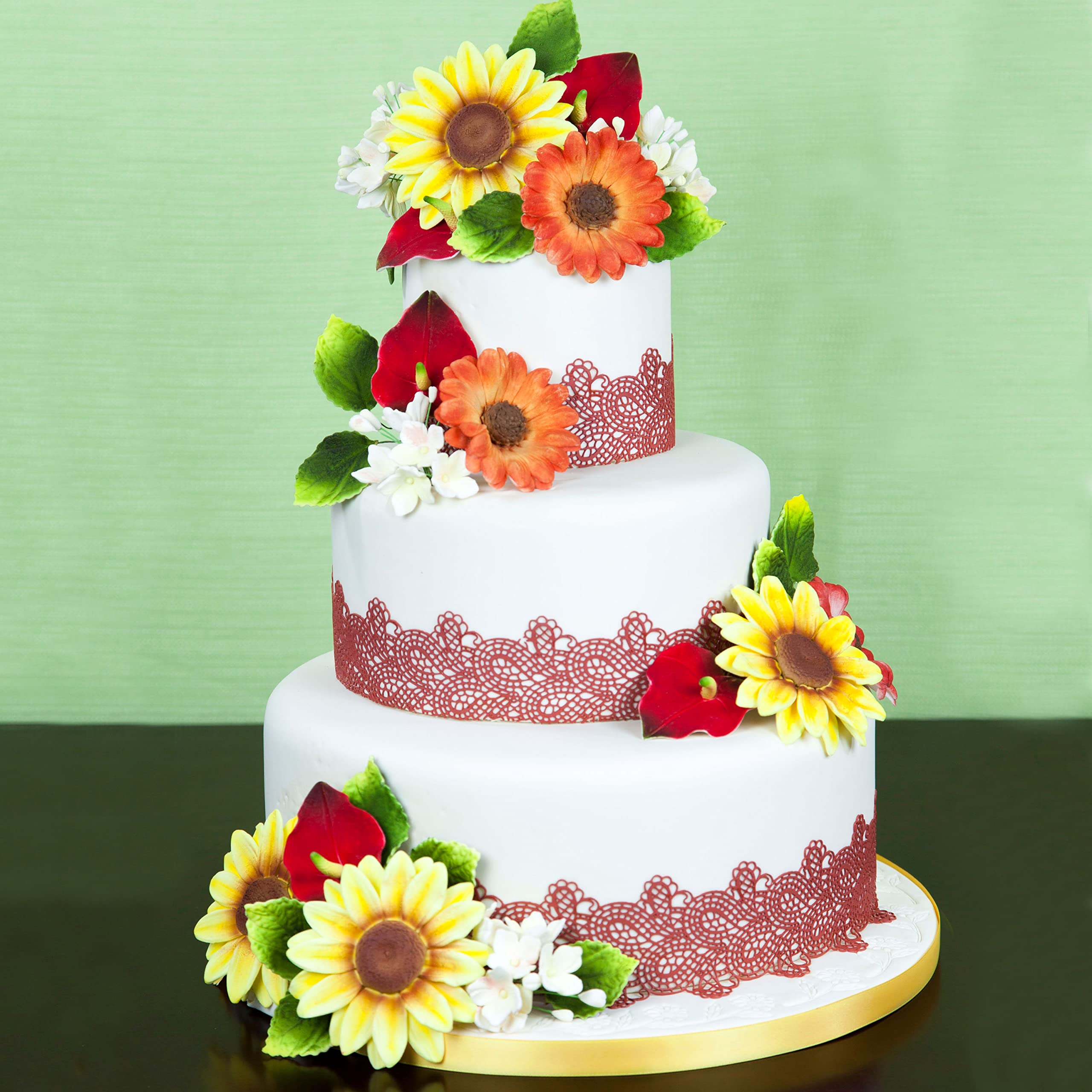 Global Sugar Art Summer Gerbera Daisy Sugar Cake Flowers Mixed Colors, 9 Count by Chef Alan Tetreault