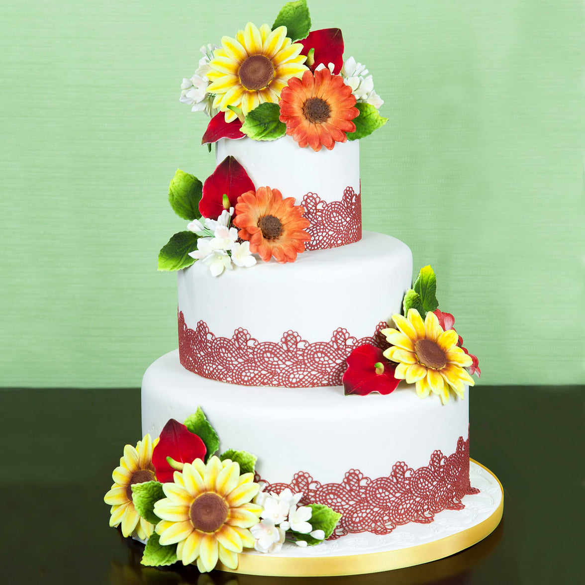 Global Sugar Art Summer Gerbera Daisy Sugar Cake Flowers Mixed Colors, 9 Count by Chef Alan Tetreault