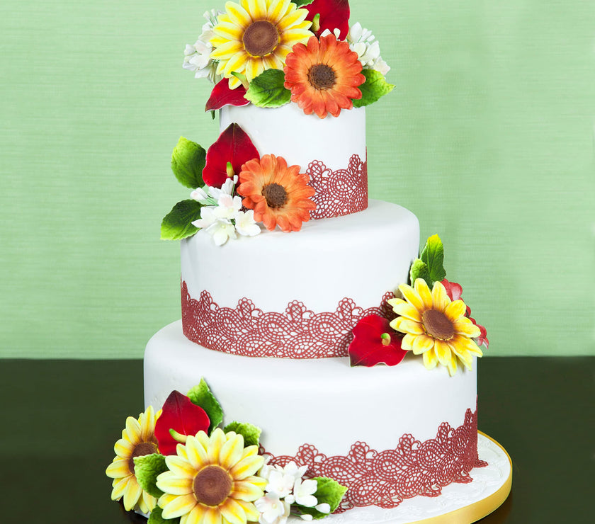 Global Sugar Art Summer Gerbera Daisy Sugar Cake Flowers Mixed Colors, 9 Count by Chef Alan Tetreault