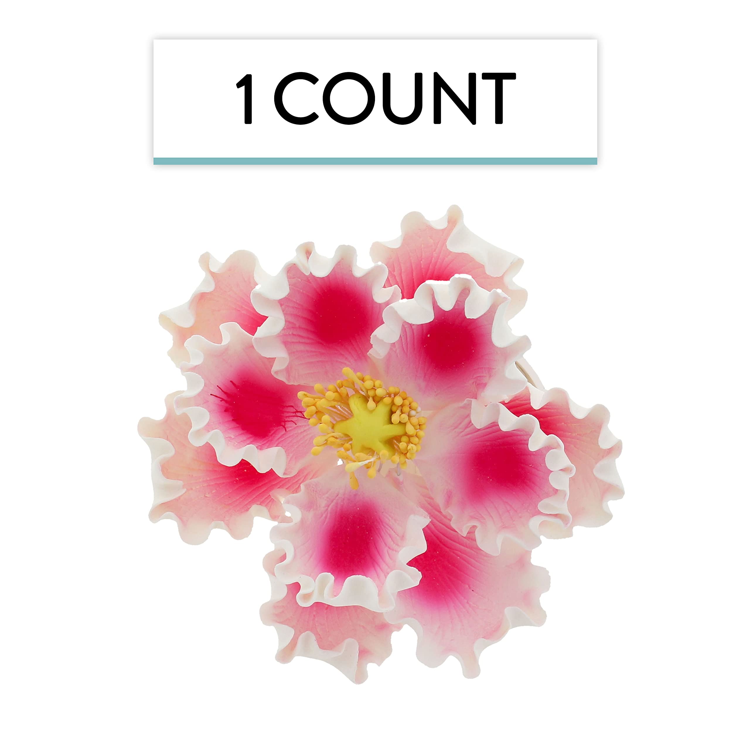 Deluxe Peony Decoration for Cakes, by Global Sugar Art, Pink with White