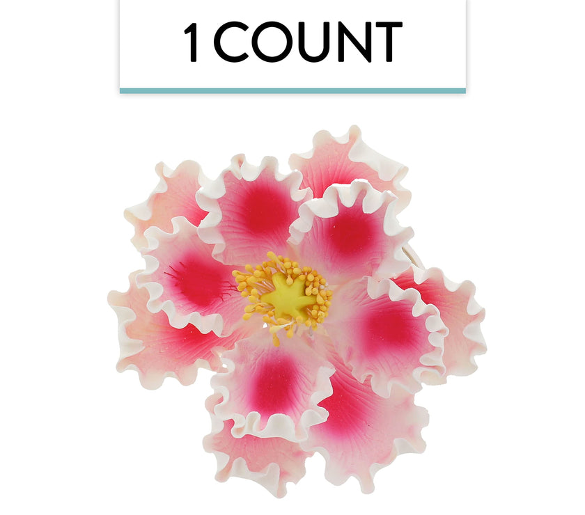 Deluxe Peony Decoration for Cakes, by Global Sugar Art, Pink with White