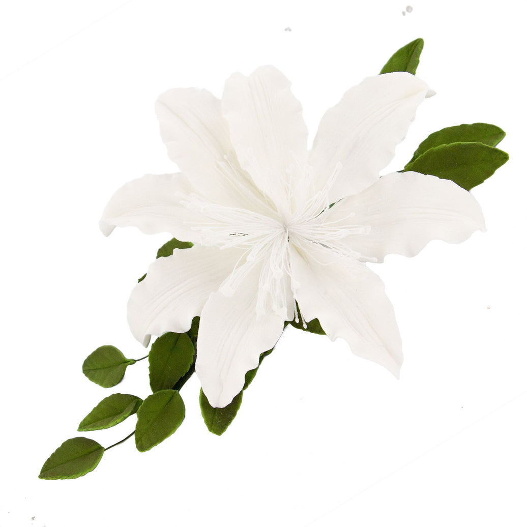 Sugar Lilies, Lily Flower Sprays, Cake Toppers by Global Sugar Art, White Shrine Lily Spray