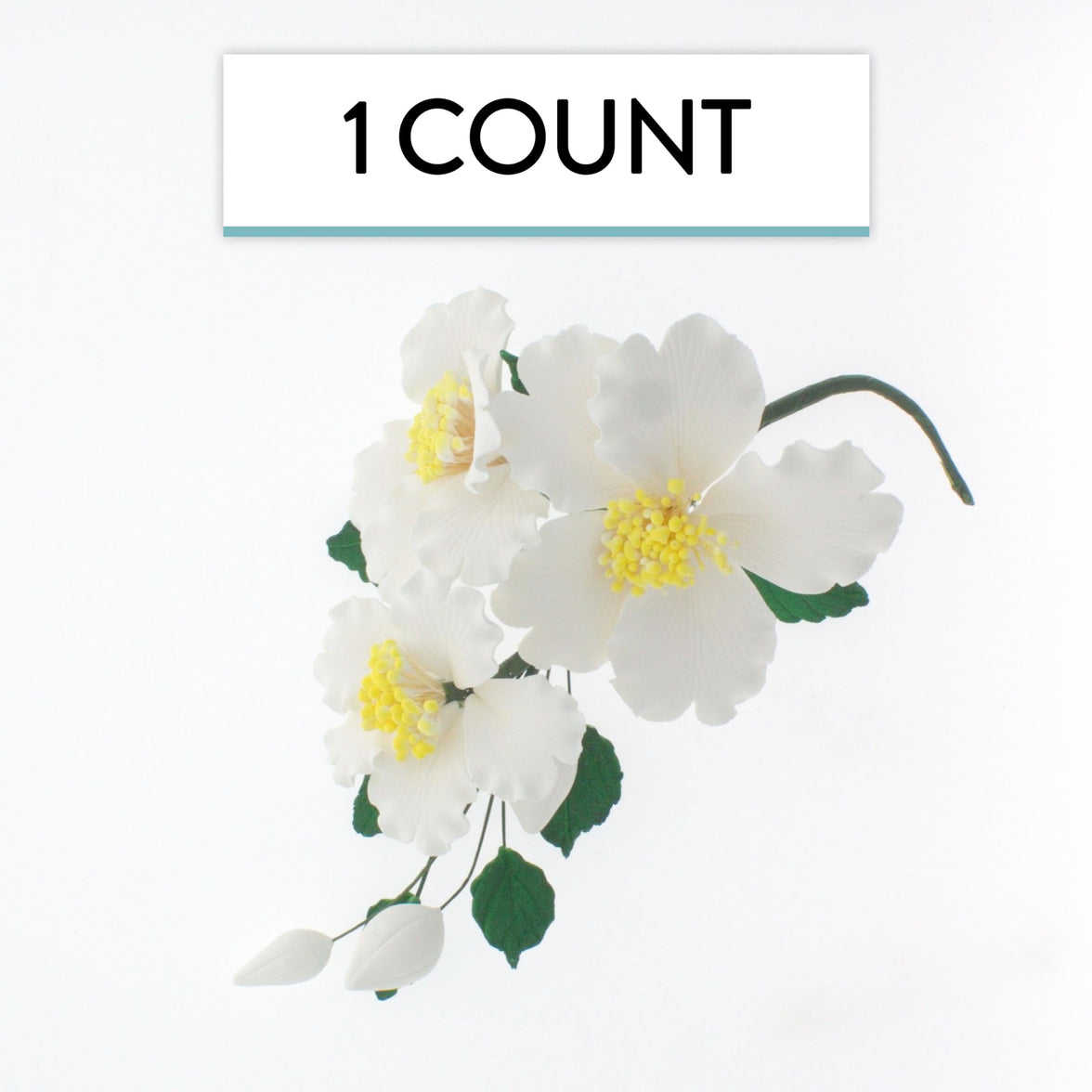 Orchid Sugar Cake Flowers, Camellia Orchid Spray, by Global Sugar Art, White